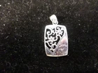 Beautiful 925 LA "Love For Life" Decorative Filigree Sterling Pendant