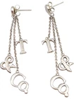 Tiffany & Co Earrings Dangle Stud Sterling Silver 925 Logo Letter Charm 5.66g