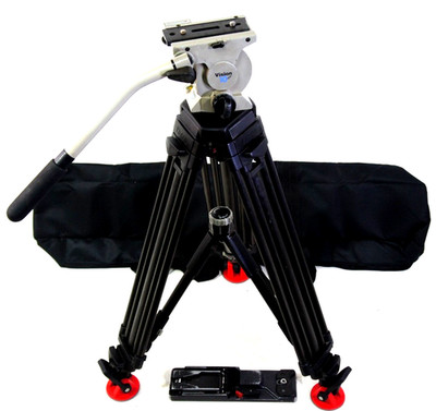 VINTEN VISION 10 LF PANBAR PLT TDKN MIDSP CARBON 2D TRIPOD BAG SERVICED 37.5Lb 
