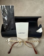 Brooks Brothers 52mm Slim Gold Oval Frames Navy Gatto Case Scratched