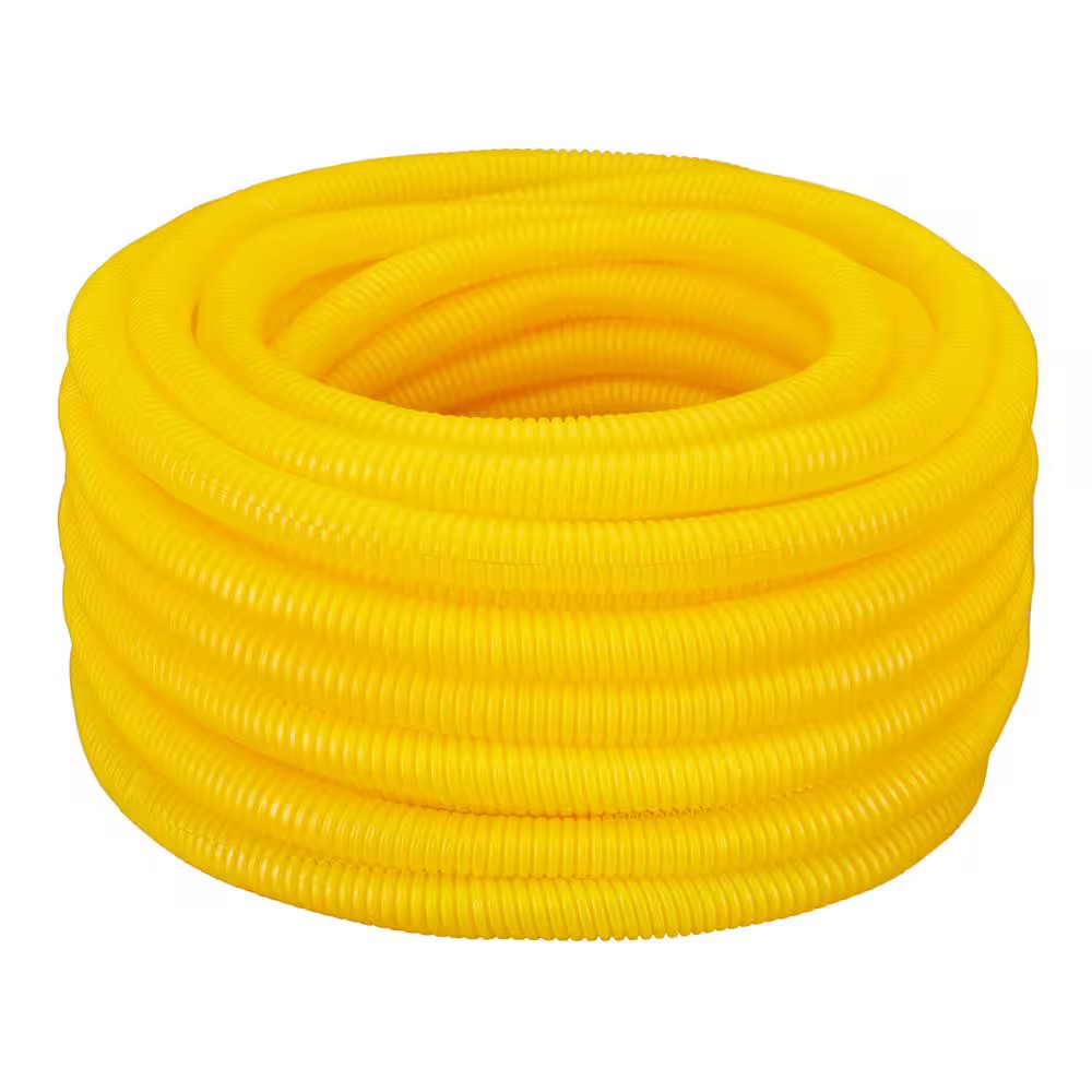 Yellow HDPE NON Split Tubing Wire Loom 1 in. x 100 ft. Flexible Corrugated NEW