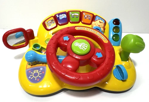 VTech Turn and Learn Driver Baby Driving Toy Yellow Toddler Preschool - Works