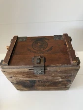 Vintage Jack Daniels No.7 Whiskey Wood Crate Box W/Lid Metal Hinges Rope Handles