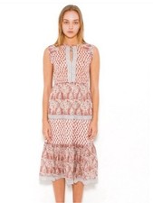 Ulla Johnson Georgette Tropez br Midi Paisley Silk Dress Size 2