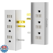 6 Outlets Splitter 2-Pack, 6-Outlet with Sliding Safety Covers, G