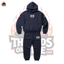 Navy Blue Sweatshirt Pullover Hoodie Sweatpants Sweatsuit Gym Joggers 2pc Set