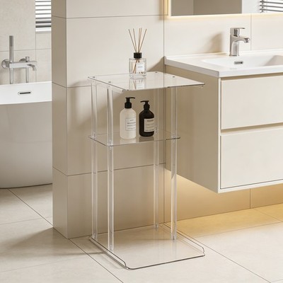 Clear Acrylic Side Table Modern Sofa End Table for Living Room Bedroom