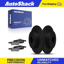 Rear Drilled Slotted Brake Rotors Ceramic Pads for 2013-2018 Ford C-Max