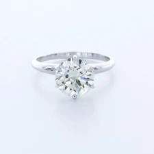 Solitaire Engagement Ring Classic 14K Gold 2.47 CT Round Lab-Grown Diamond K VS1