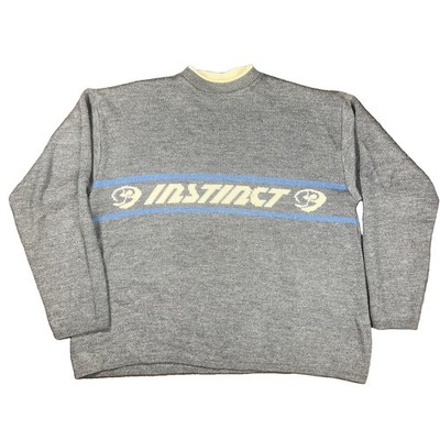 VTG 90s Instinct Surfwear Knit Sweater Mens XL Shaun Tomson Gray Surf Skate Rare