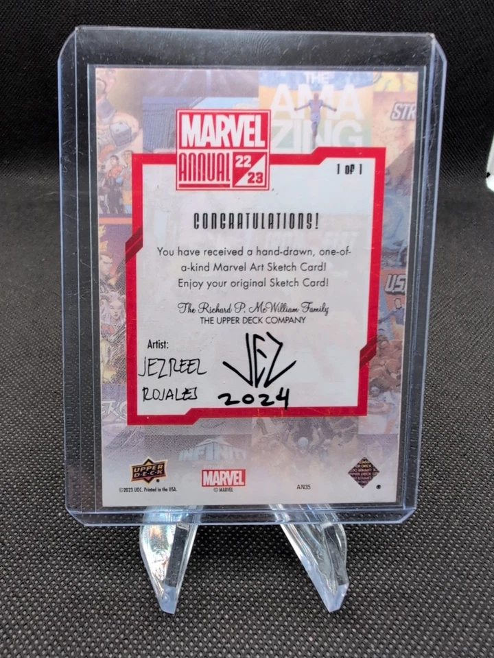 2022-23 Marvel Annual 1/1 Captain America Sketch Cards - Jezreel Rojales  - Image 2 of 2