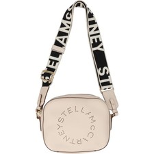 STELLA MCCARTNEY Womens Logo Camera Crossbody Bag White Gold Hardware OS RRP 590