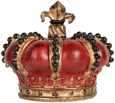 Clayre & Eef 6PR5583 Dekoration Krone Ø 13x11 cm Rot-Gold - Bild 1 von 3
