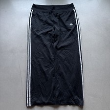 Adidas Pants Track Pants Black White 3 Stripes Women  s L Athleisure Windbreaker