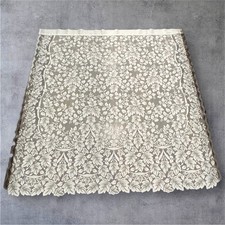 Vintage Lace Curtain Panel Leaf Floral Pattern Scalloped 63x57