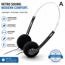 Underwire Headphones Wired MP3 Walkman Retro Vintage Earphones Sports Music 