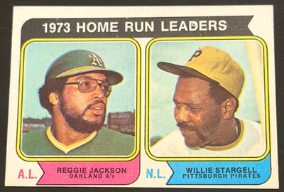 481)  1974 TOPPS #202 REGGIE JACKSON / WILLIE STARGELL EX HOME RUN LEADERS