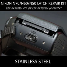 Nikon F70 N70 F60 N60 F50 N50 Broken Latch Metal Repair Kit - Stainless Steel