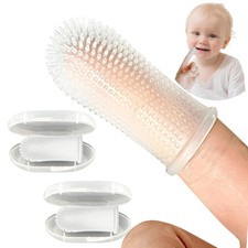 Baby Toothbrush, 360 Degree Bristle Silicone Baby Toothbrush 6 to 12 Months, ...