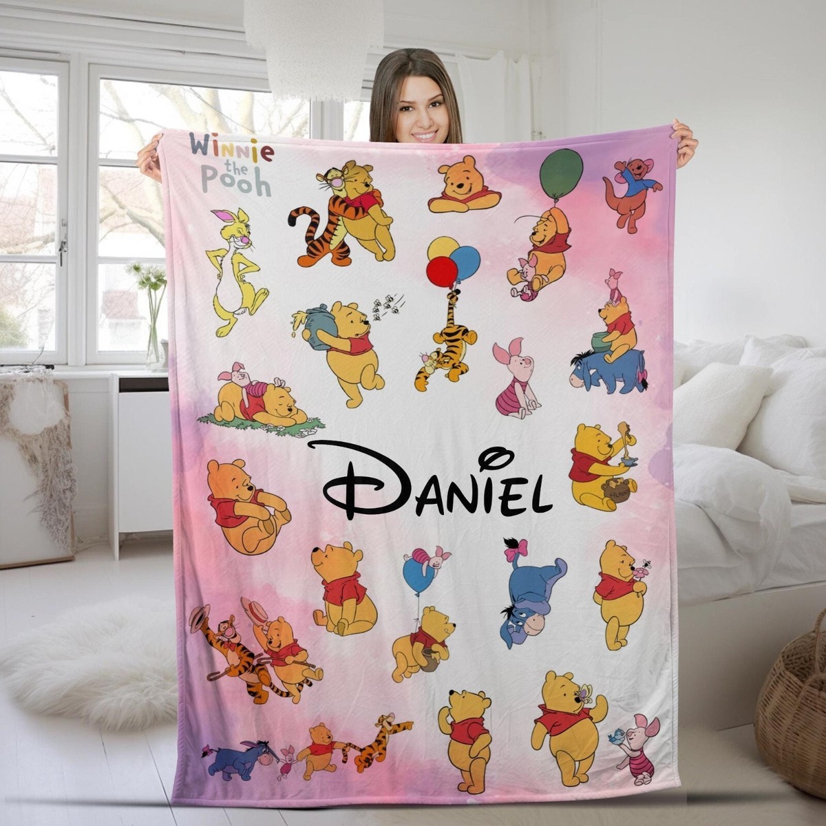 Personalized Winnie The Pooh Blanket, Pooh Bear Blanket, Winnie The Pooh  and Fri