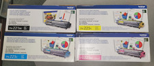 4-Pack of GENUINE BROTHER OEM TN221BK TN225C TN225Y TN225M TONER SET - SEALED