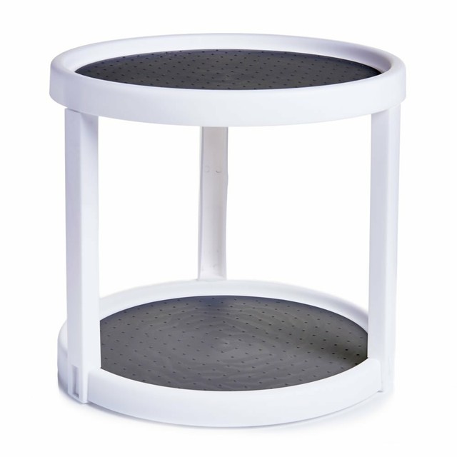 2 Tier Kitchen Organiser Rotating Cupboard Storage Pantry Can Spice