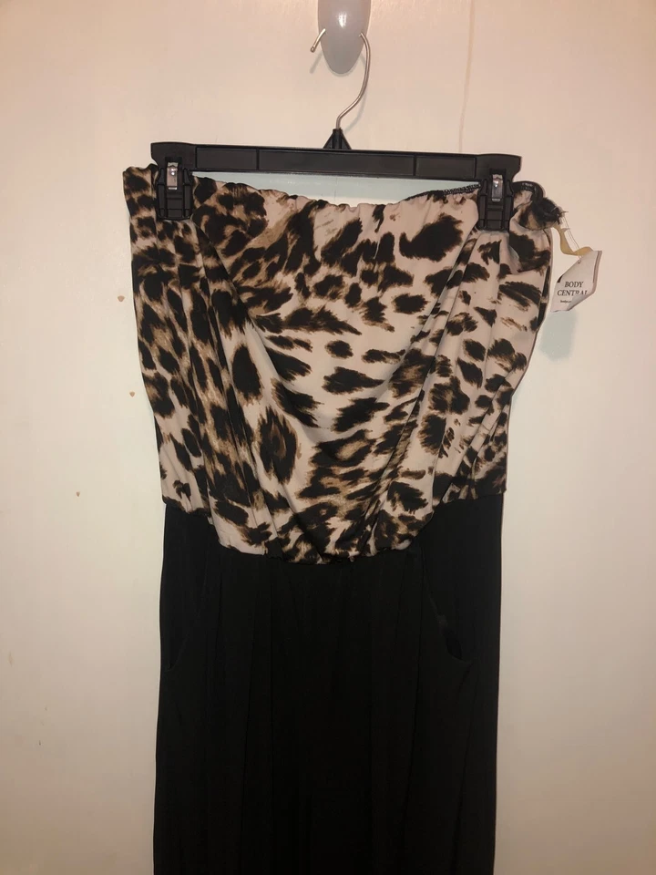 Новый с Ярлыками тело Central комбинезон женщин SZ большой гепард печать лиф без бретелек карманы - Изображение 2 из 3