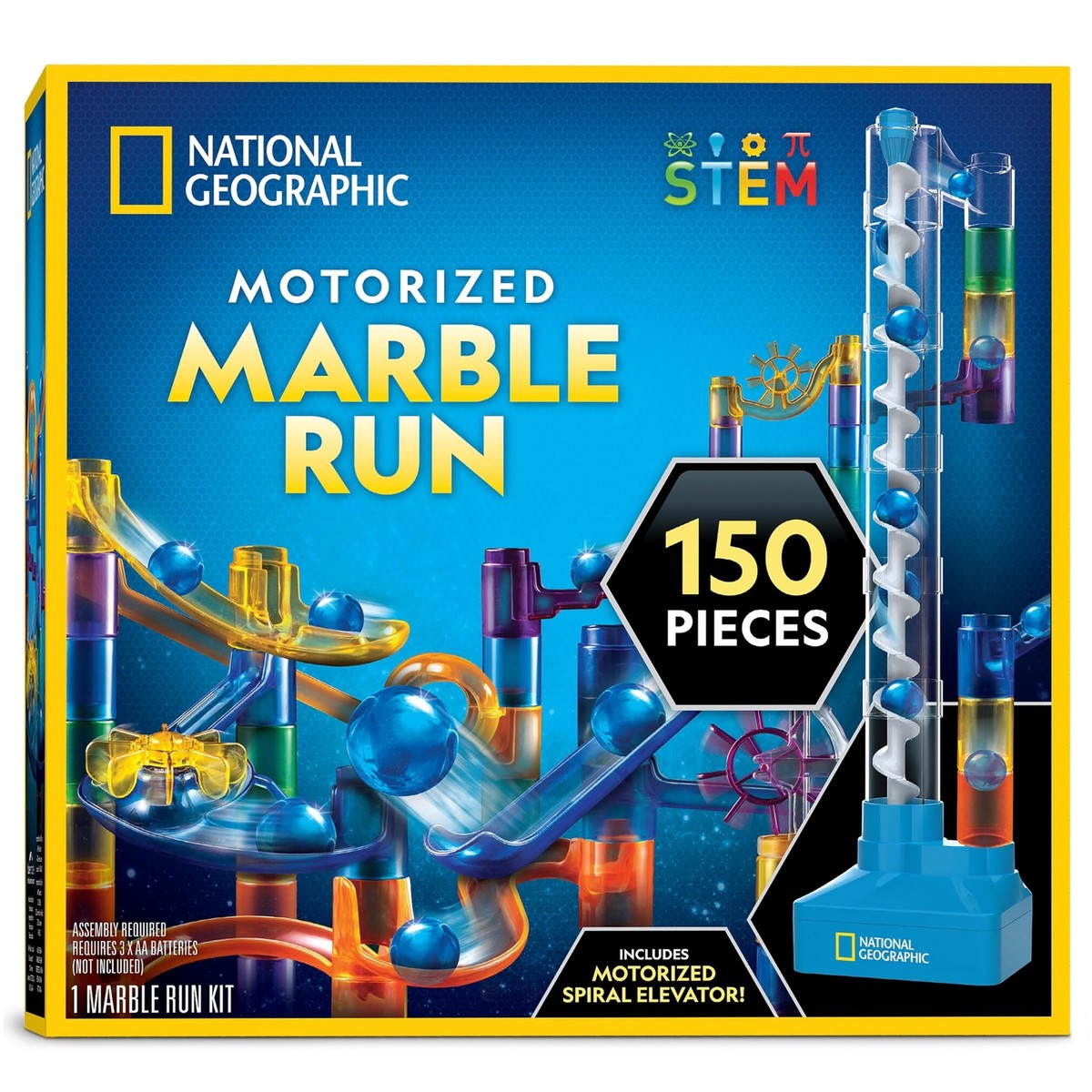 National Geographic Marble Run with Motorized Elevator - 150-Piece