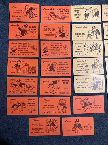 Monopoly 1936 - 15 Chance & 16 Community Chest - Clean Ex Cond - Picture 3 of 5