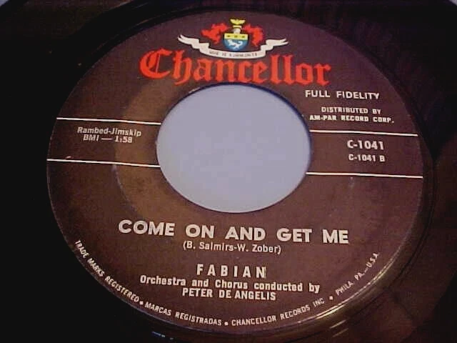 Fabian - EX VINYL & EX AUDIO - Got The Feeling / Come On And Get Me (1959 R &R) - Image 2 of 2