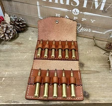 Leather Shooting Rifle Ammo Belt Pouch Hunting Cartridge Wallet 11 Rounds