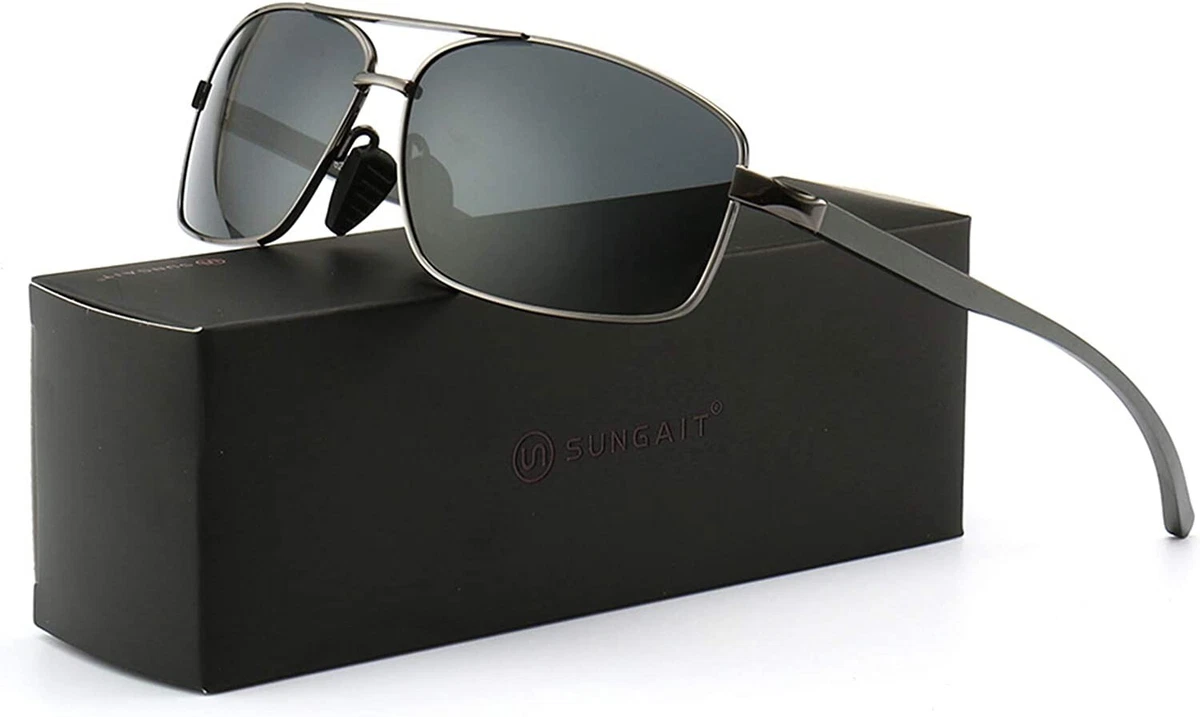 SUNGAIT Ultra Lightweight Rectangular Polarized Sunglasses Man