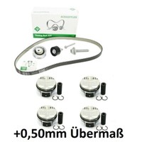 Kolbenset+0,50Mm 75,01Ø ÜBermaß+Zahnriemenkit FüR VW Golf7 1.4 TSI CMB CXS 04E10