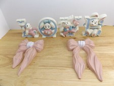 Vintage Burwood LOVE Wall Decor With Bunnies and Two Ribbons