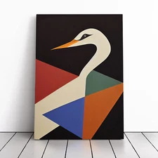 Swan In Abstract No.3 Canvas Wall Art Print Framed Picture Home Office Decor