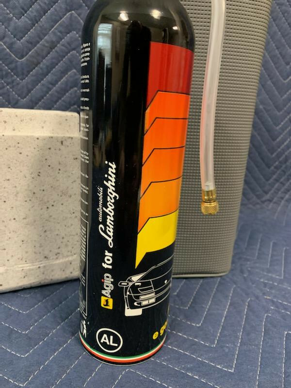 RARE OEM NLA Lamborghini Diablo Original agip tire inflator bottle W/ Case