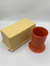 Vintage Tupperware Cheese Keeper 638-9 with Lid And Flower Cup 1318-9 Lot