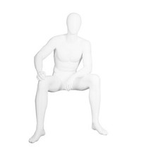 Male Sitting Mannequin Matt White (VCM5-EHMW)
