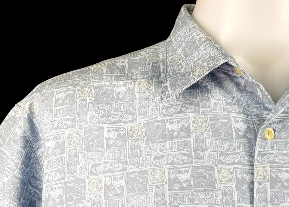 WEATHERPROOF Mens Heavy Cotton Blue S/S HAWAIIAN SHIRT - XL - Chest 52” -RRP £55 - Image 2 of 4