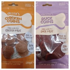 Chester's Meaty Coins Chews Dog Treats 120g Chicken Duck Flavour Real Meat