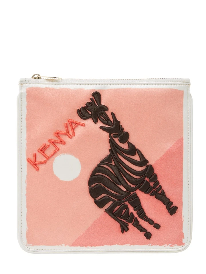 CHARLOTTE OLYMPIA Kenya Canvas Square Pouch Clutch NWT $565 - Image 2 of 4