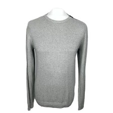 Jack  Jones Jumper Size Medium Grey Long Sleeve Mens Cotton Crew Neck Top