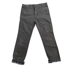 Gap Kids Lined Chino Pants Boys 16 HUSKY Steel Gray Adjustable Waist