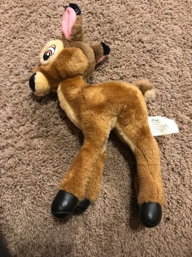 DISNEY PRODOTTI PROMOZIONALI VINTAGE BAMBI CERVO PELUCHE IMBOTTITO GAMBE CABLATE 12" - Foto 3 di 5