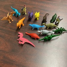 Toy Assorted Mini Dinosaur Plastic Figures Lot of 16 Colorful