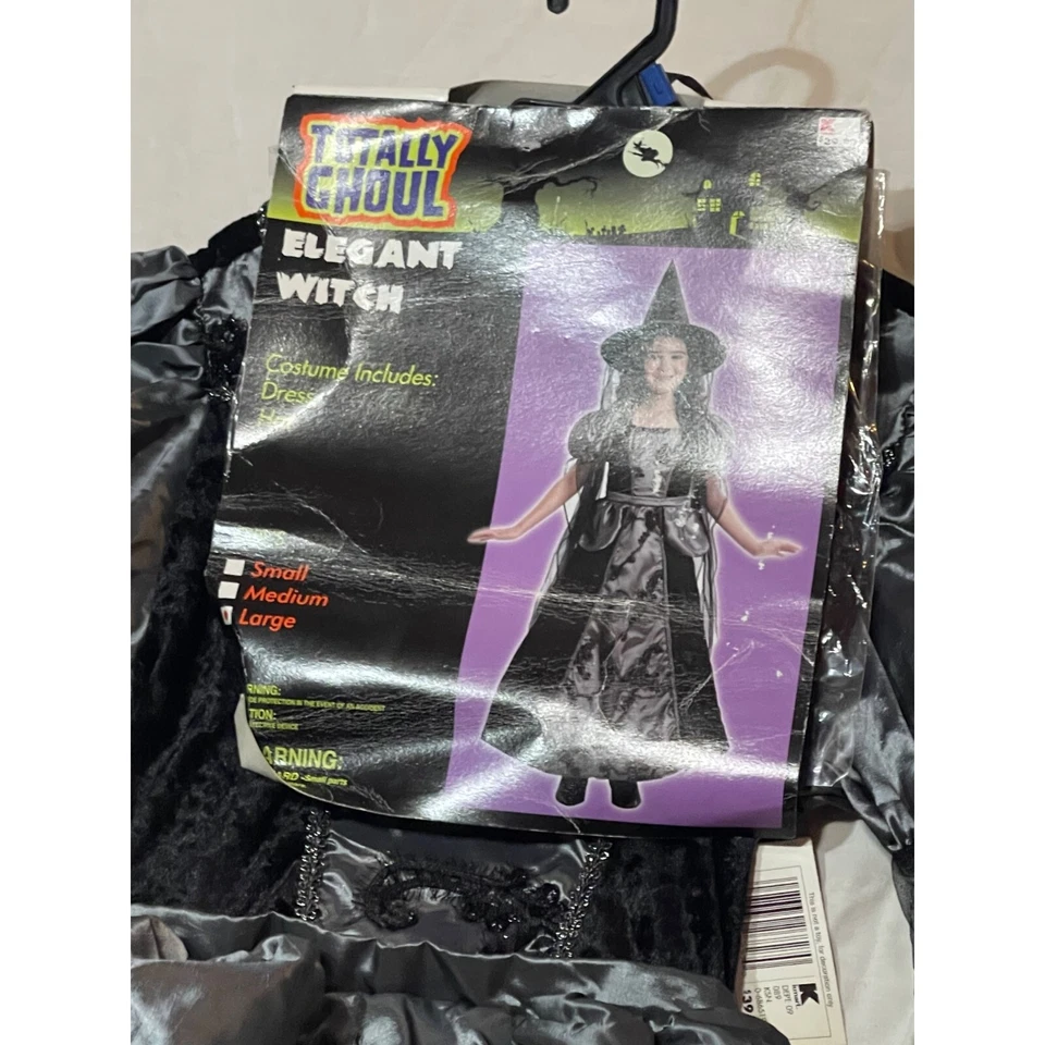 totalmente ghoul elegante disfraz bruja niños vestido sombrero negro encaje talla grande LEER nosotros Foto 3 de 4