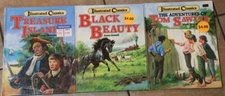 ILLUSTRATED CLASSICS Treasure Island, Black Beauty, Tom Sawyer Hardcover 1980's