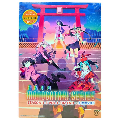 Anime DVD Monogatari Series Season1-3 VOL1-102End+3 Movies All Region Freeship