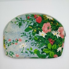 Vintage Celebrity New York Bag - Floral Zip Up Make Up Carry Pouch - USA Made