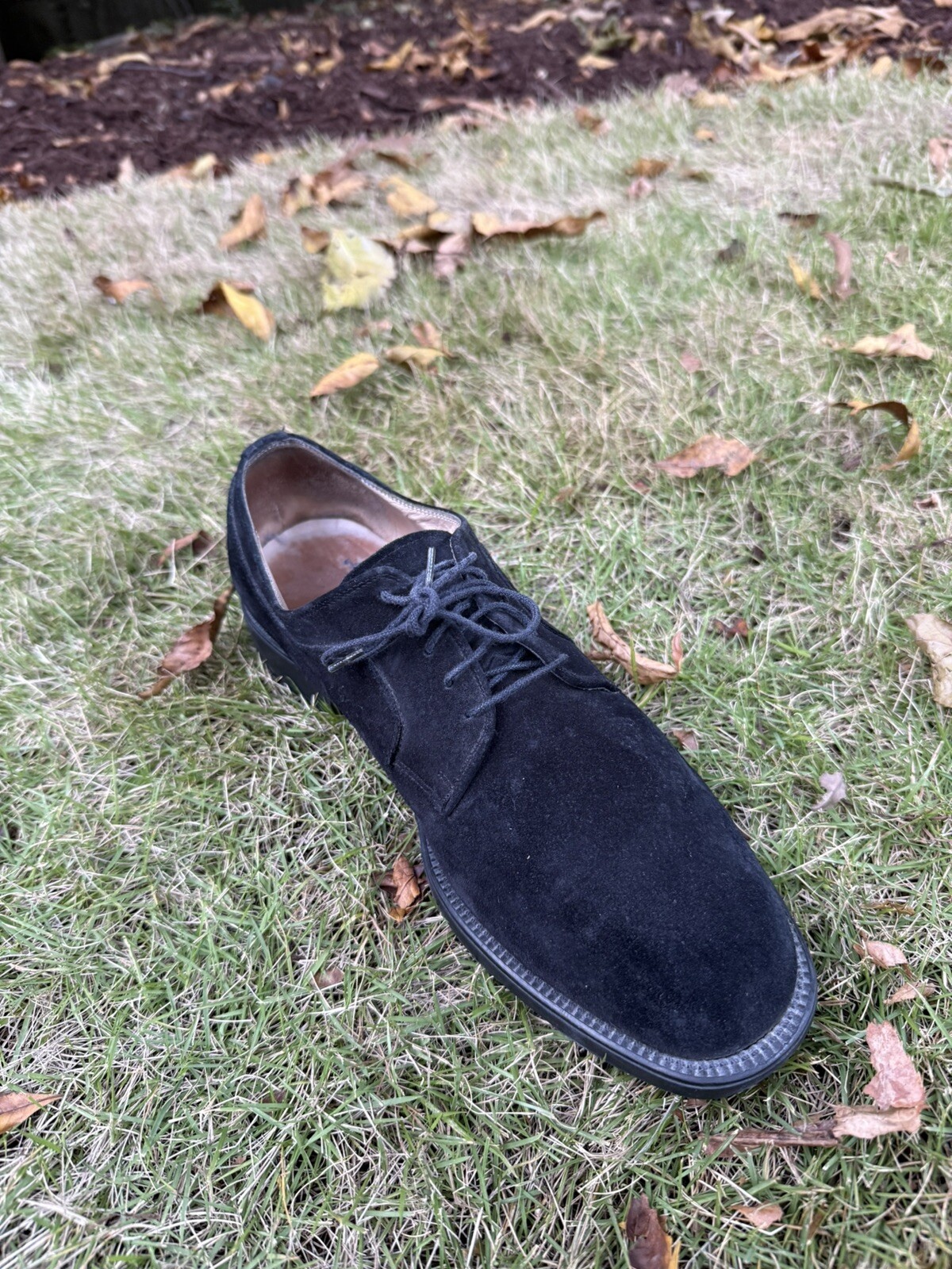 SAOLA Scarpe eleganti uomo Salvatore Ferragamo Studio nere scamosciate taglia 8 5 D